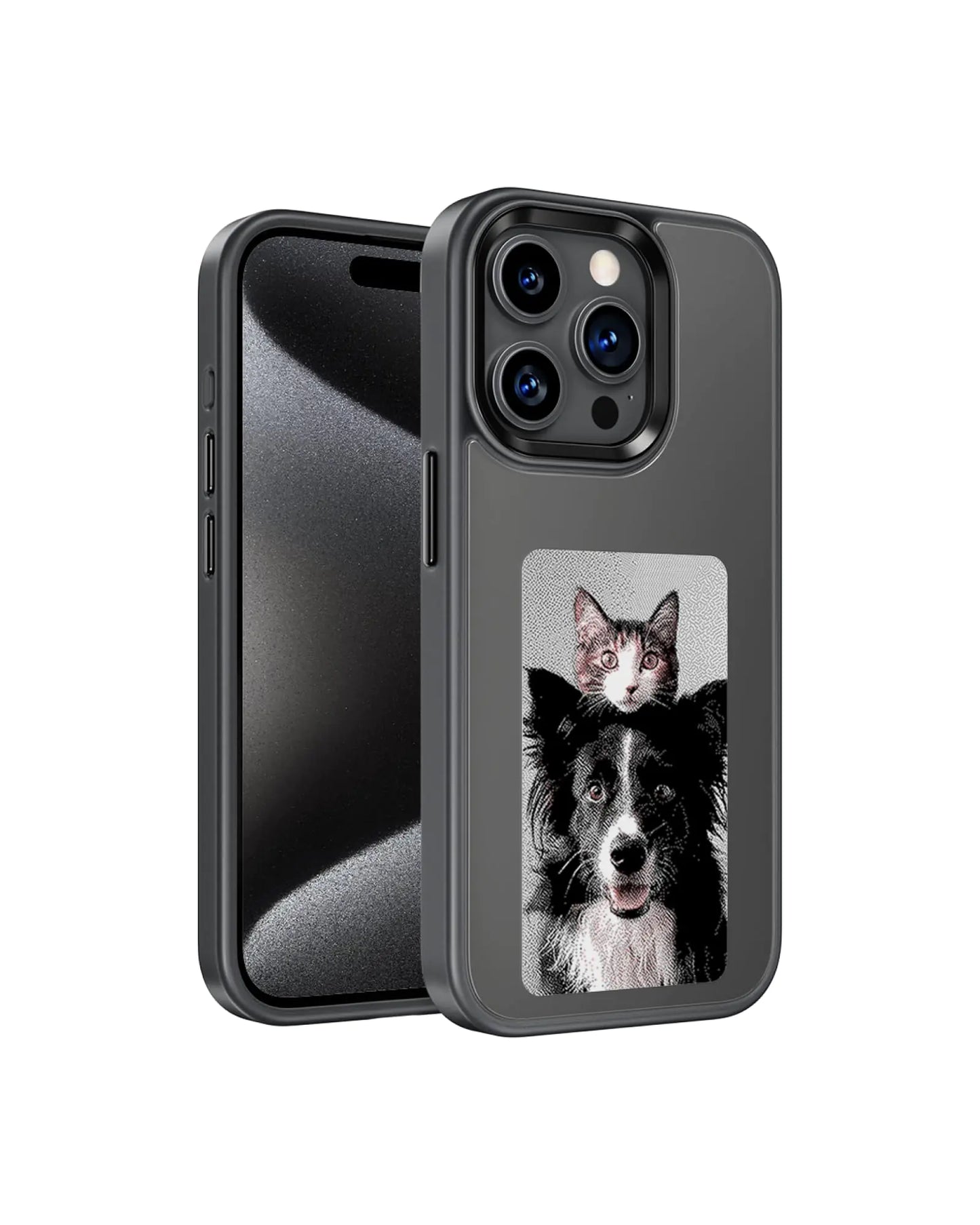 InkPlay E-Ink Screen Phone Case, DIY Wireless NFC Photo Display Smart Phone Case, Custom Phone Protective Case, Anti-Drop Water-Resistant Ink Phone Case Compatible with iPhone 13 Pro Max, Black